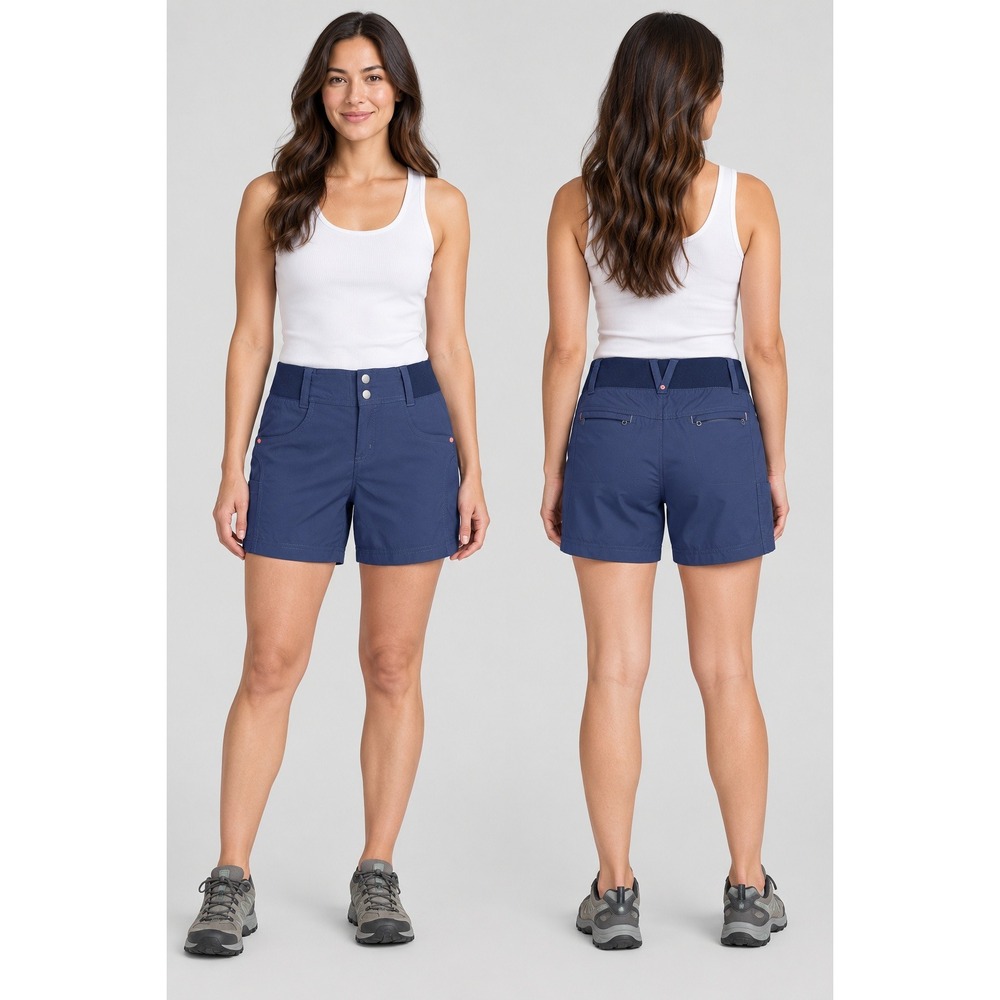 Title Nine Clamber Shorts Womens 8 Navy Blue Hiking Outdoor Technical Stretch